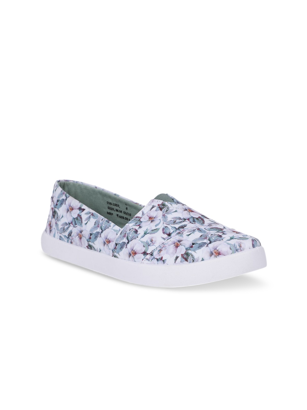 

Bata Women White Printed Slip-On Sneakers