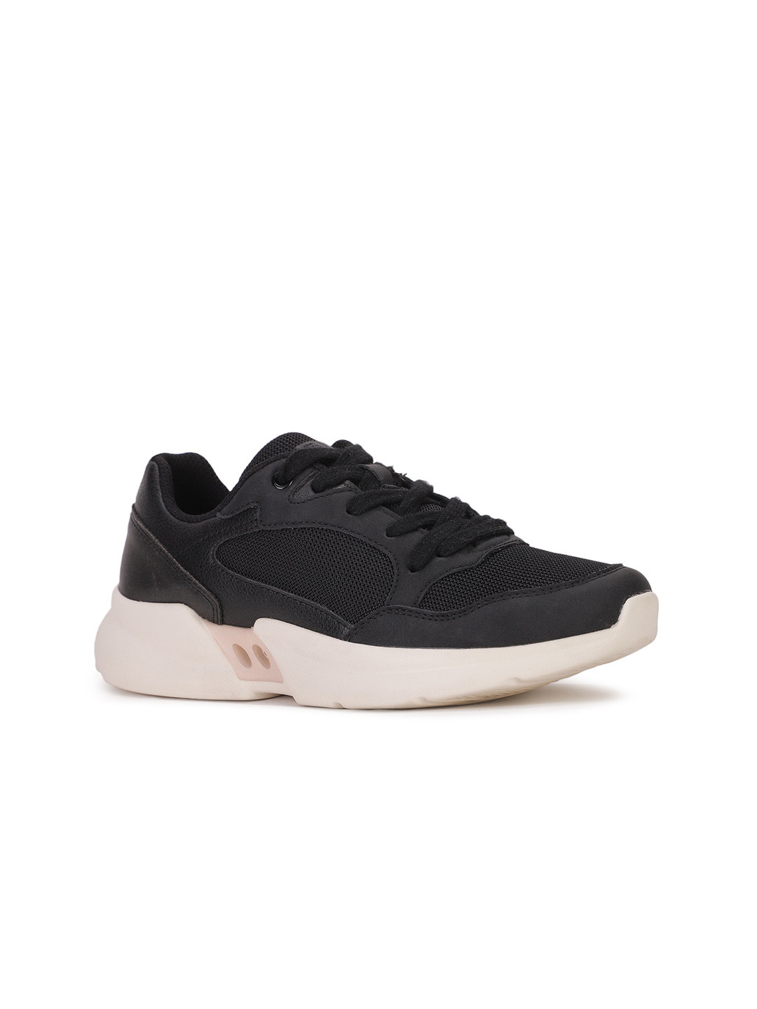 

Bata Women Black Woven Design PU Sneakers