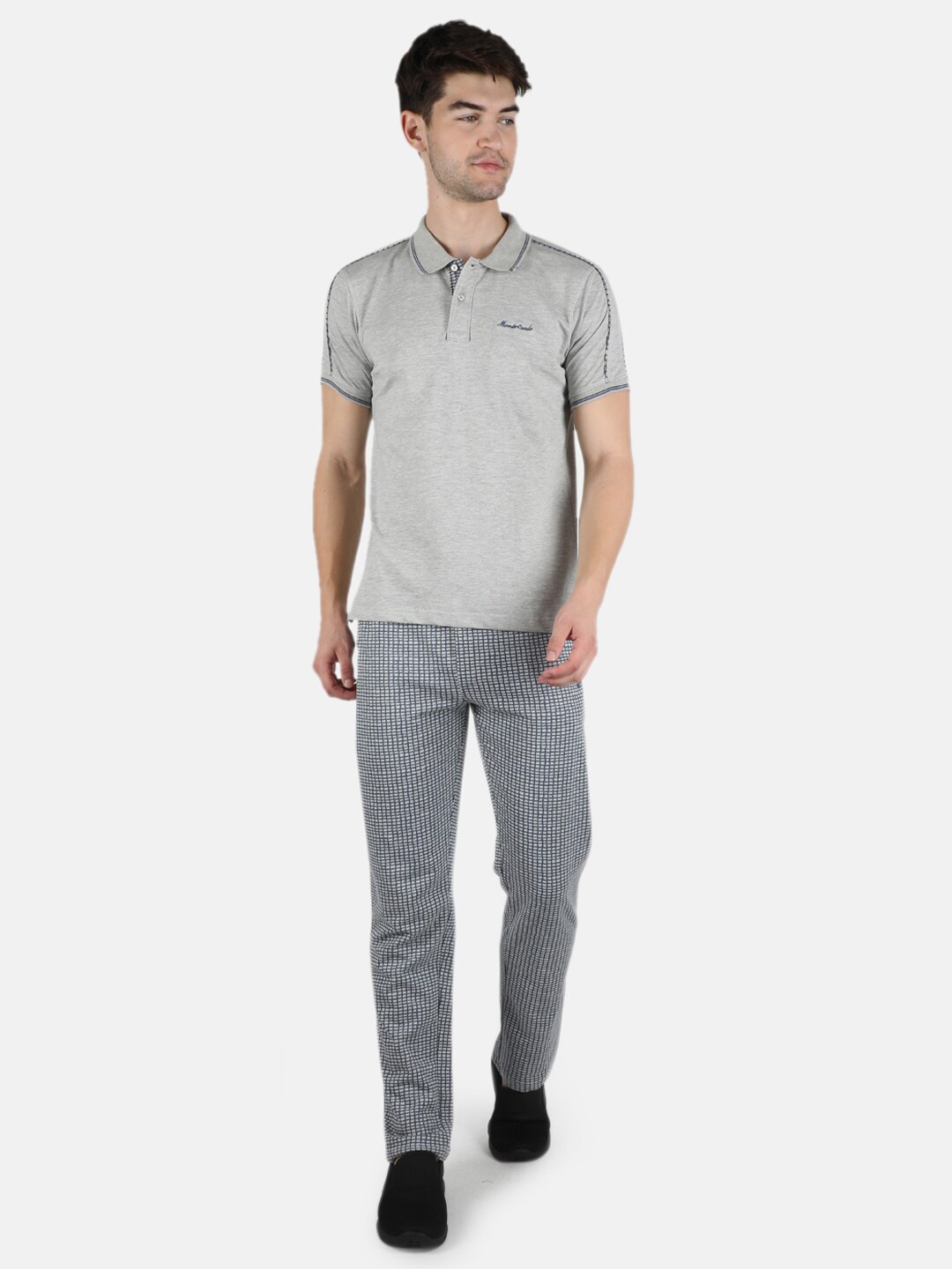 

Monte Carlo Men Grey Pure Cotton T-shirt with Pyjamas