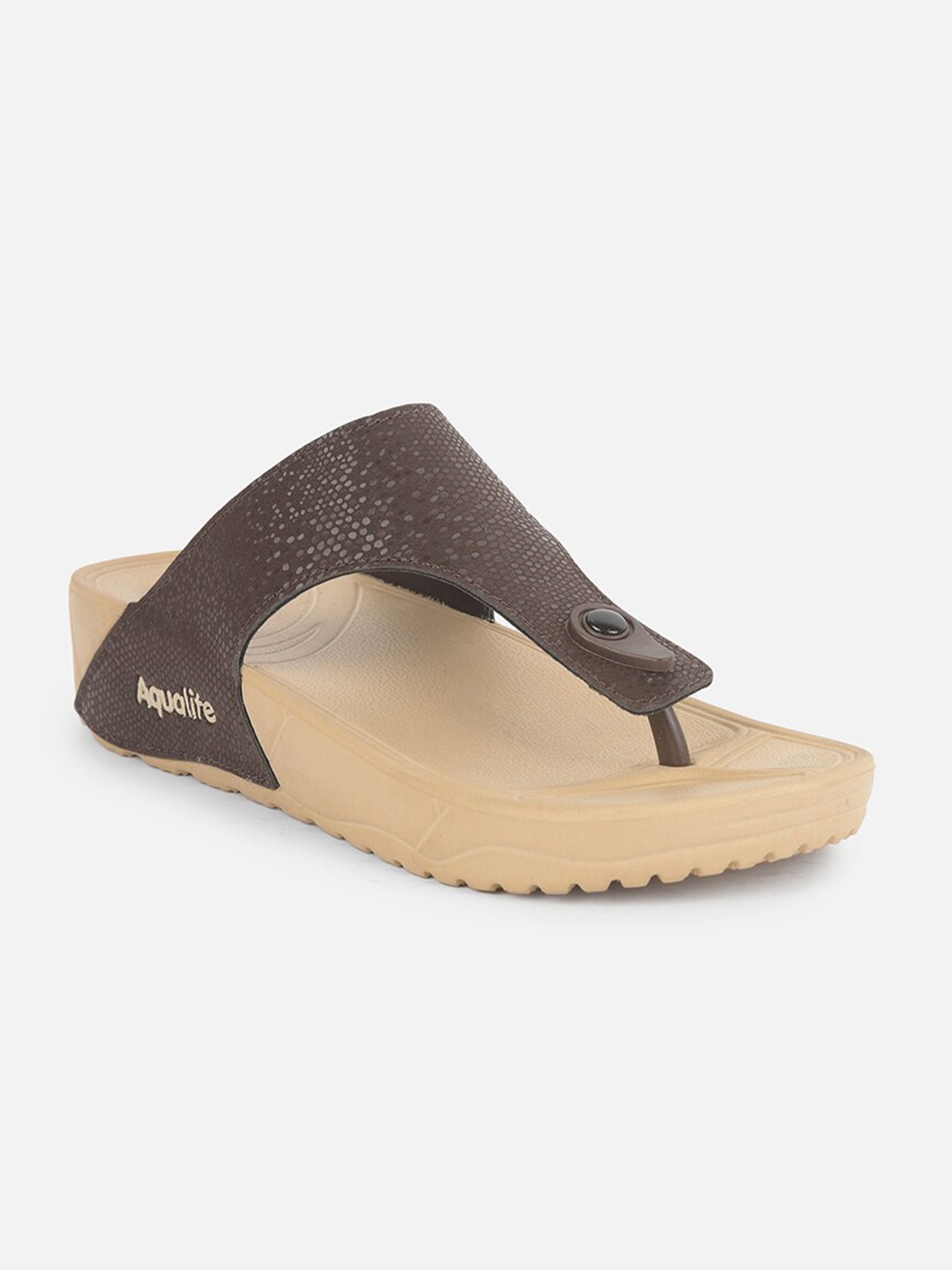 

Aqualite Women Brown Rubber Thong Flip-Flops