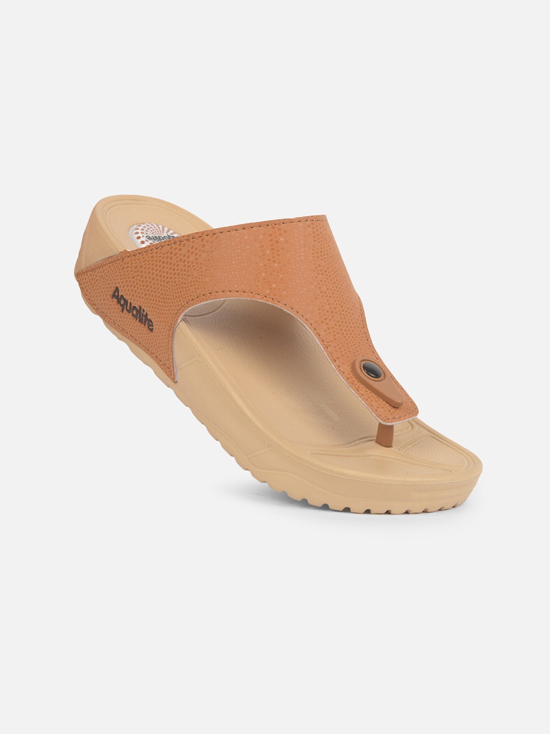 

Aqualite Women Tan & Beige Rubber Slip-On