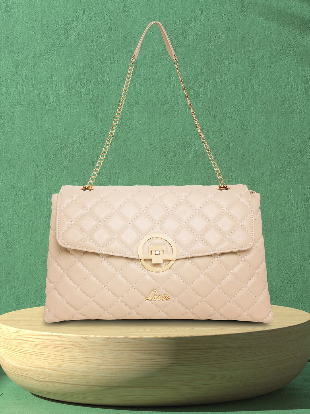 

Lavie Quilt Eden Women Beige Flap Satchel Handbag