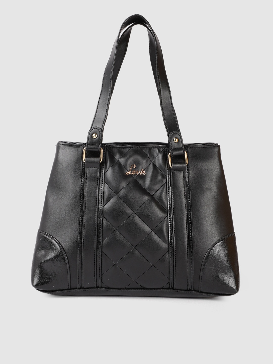 

Lavie Savage Black Structured Shoulder Bag with Quilted