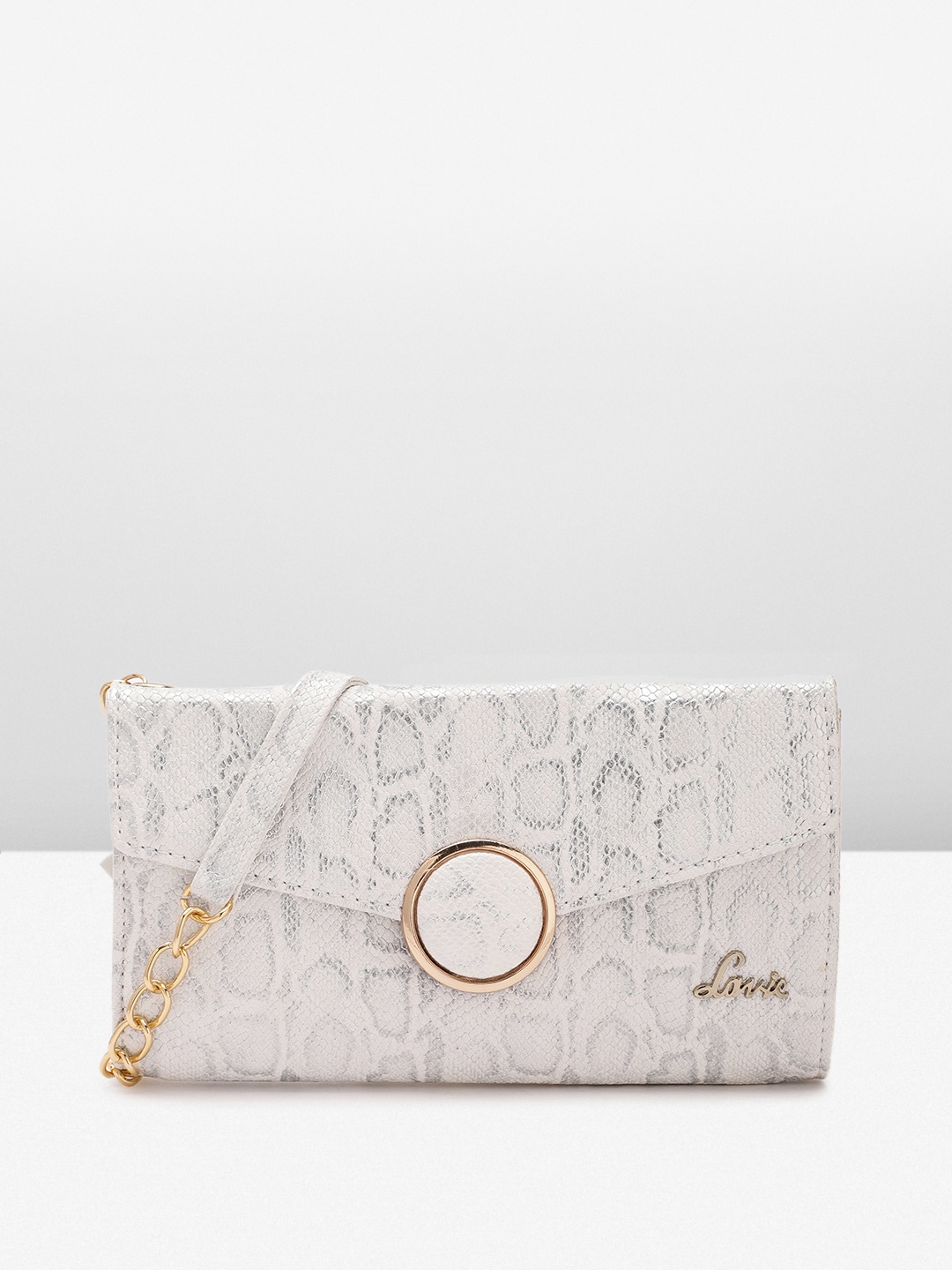 

Lavie Cheetah Textured Structured Party Sling Bag, White