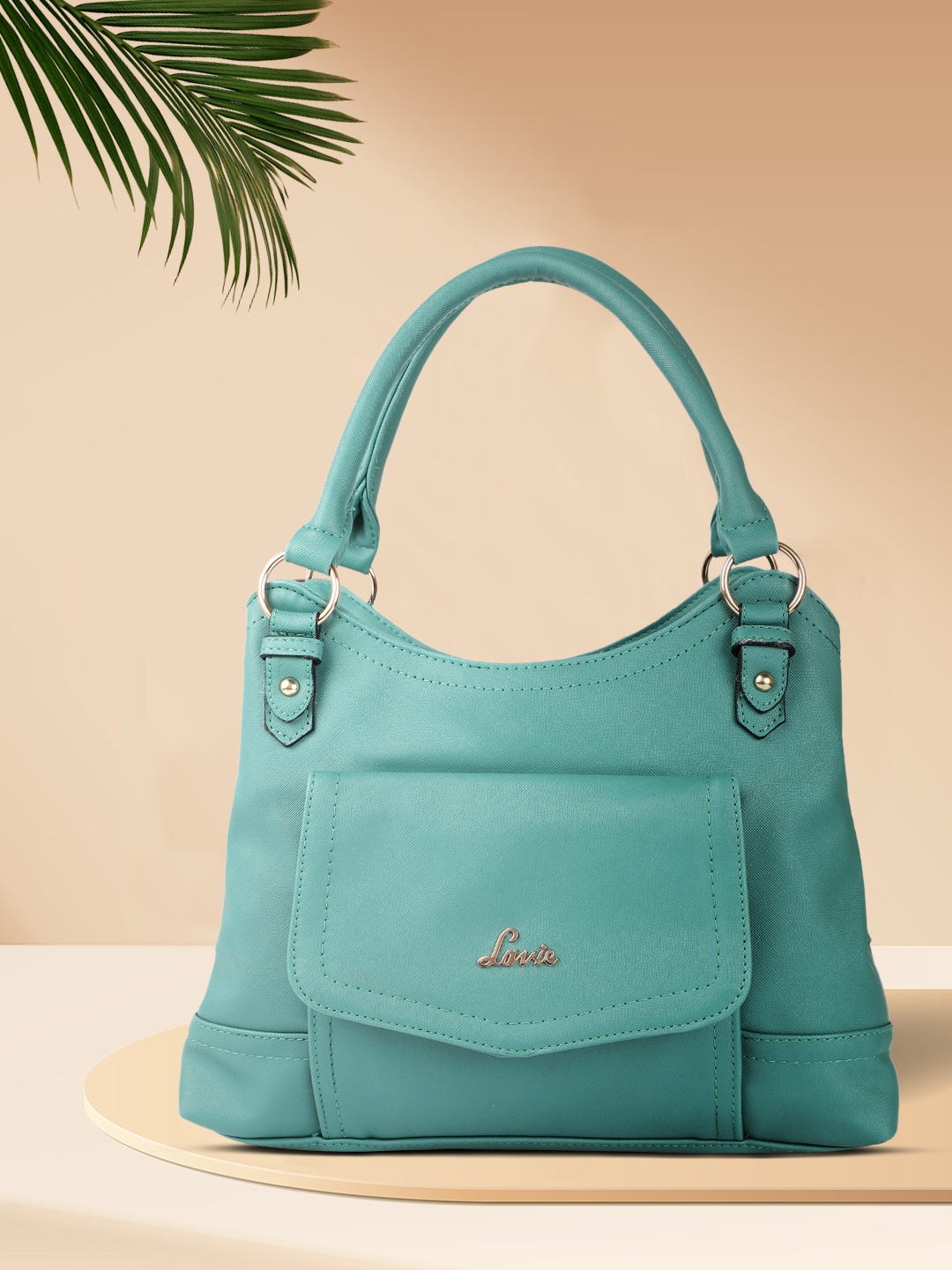 

Lavie Blint 3C Teal Textured Structured Hobo Bag