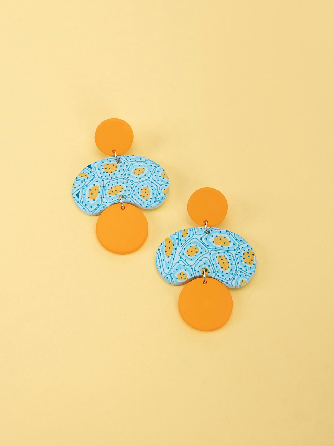 

March by FableStreet Orange Contemporary Polymer Clay Drop Earrings