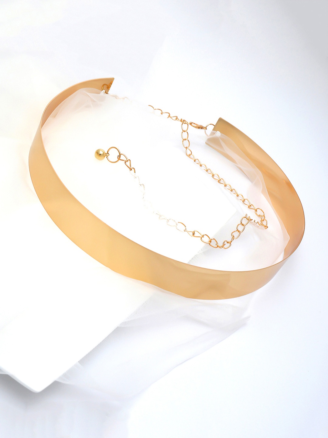 

Yellow Chimes Women Gold-Toned Adjustable Metal Golden Waist Chain