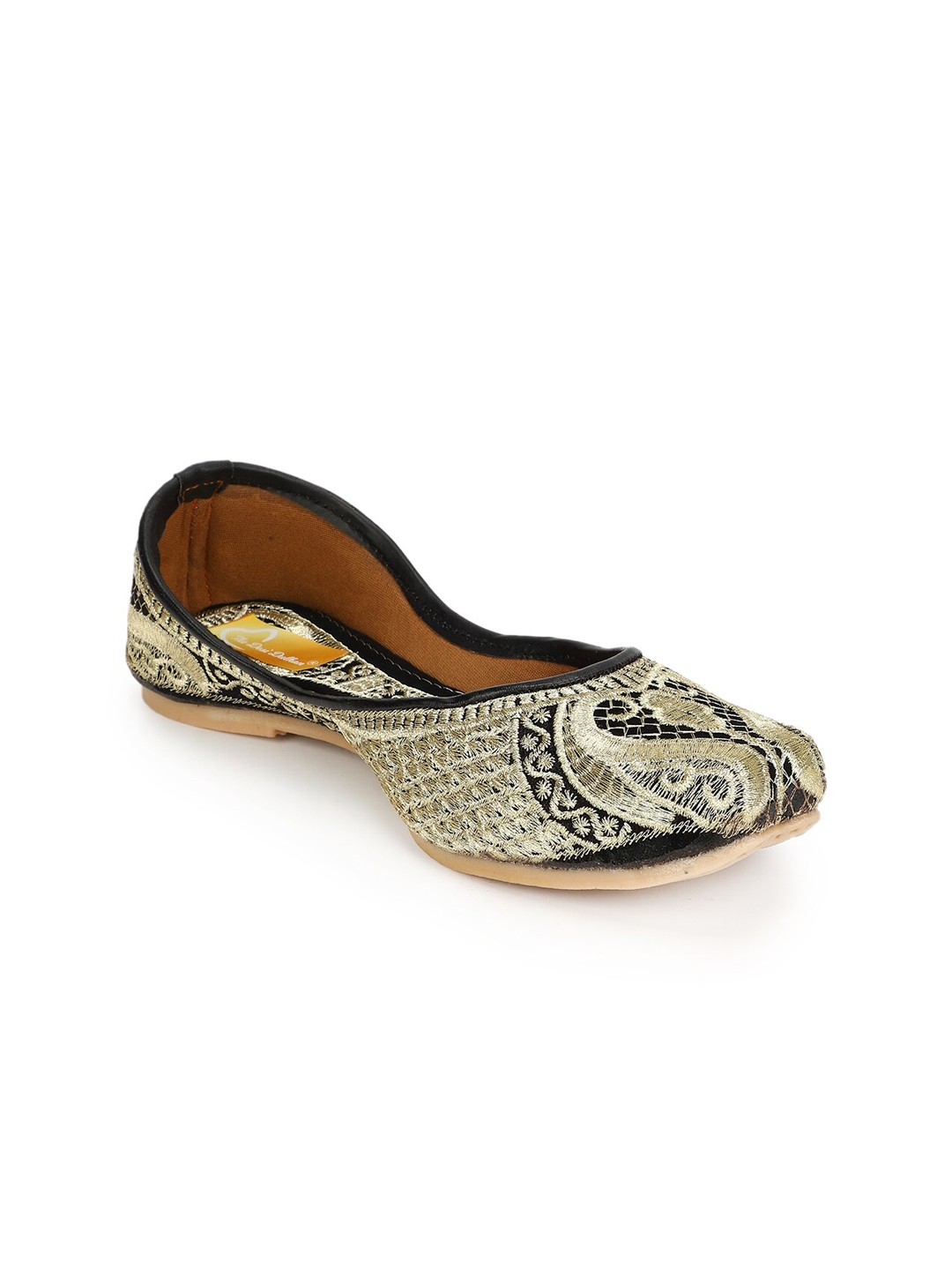 

The Desi Dulhan Women Black Printed Ethnic Ballerinas Flats