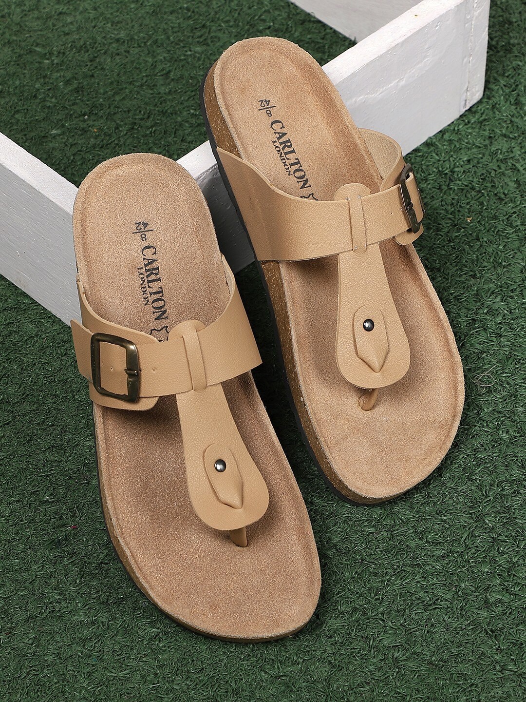 

Carlton London Men Beige Comfort Sandals