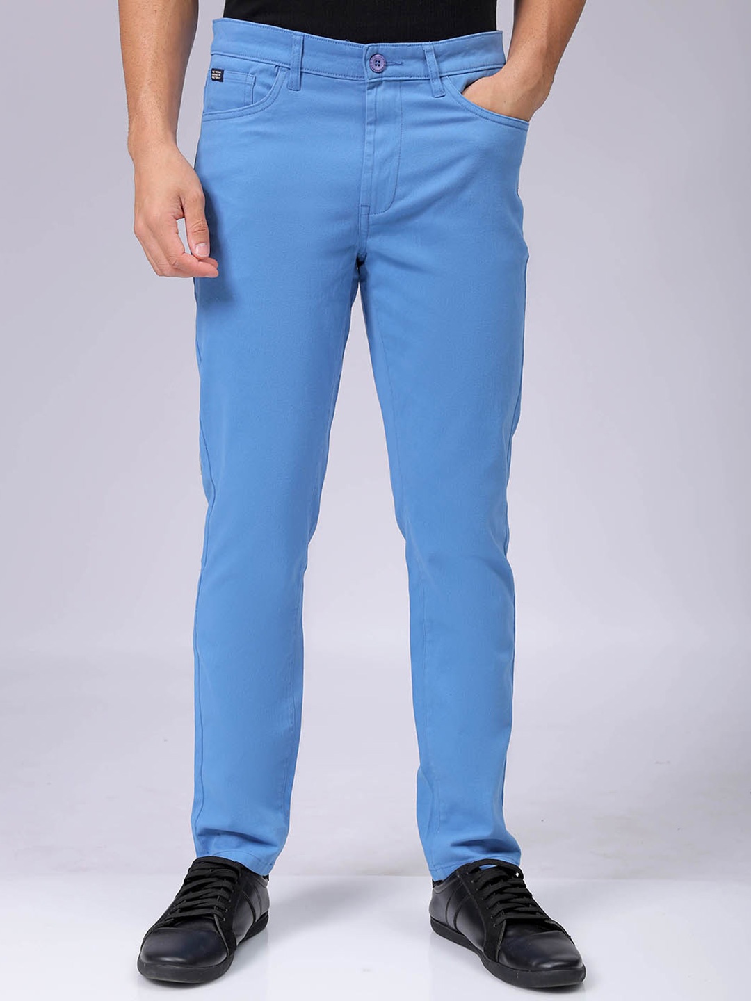 

The Indian Garage Co Men Blue Smart Slim Fit Trousers