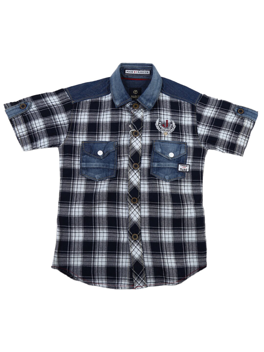 

V-Mart Boys White Checked Casual Shirt