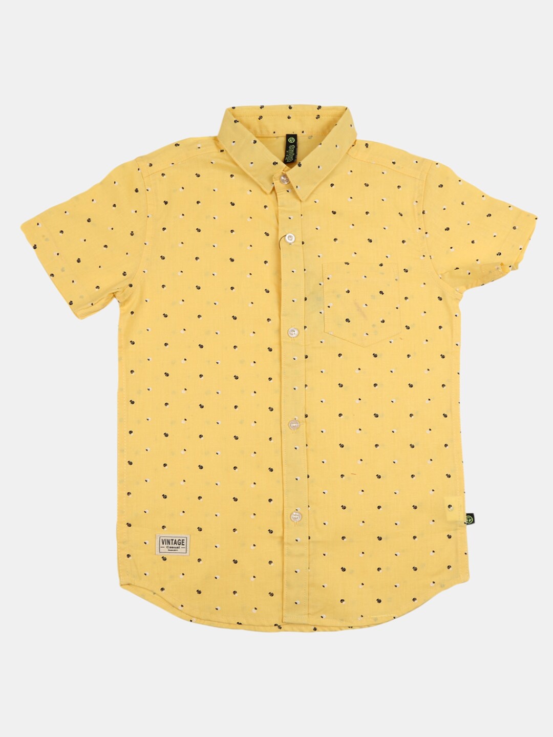 

V-Mart Boys Yellow Printed Casual Shirt