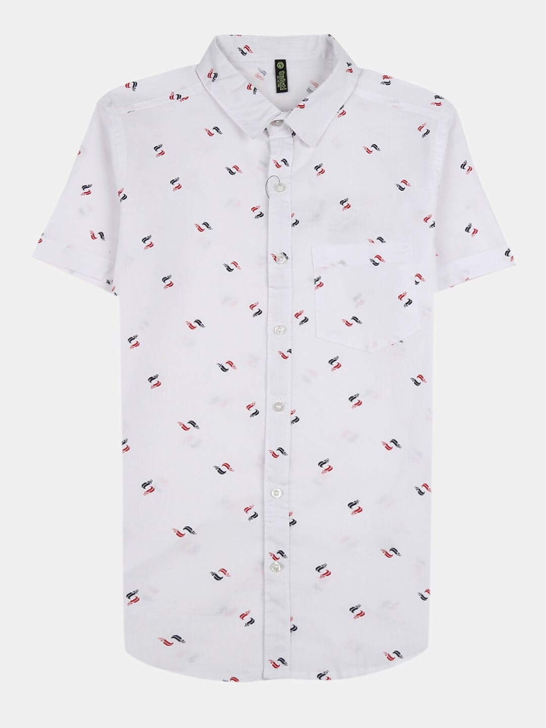 

V-Mart Boys White Printed Casual Shirt