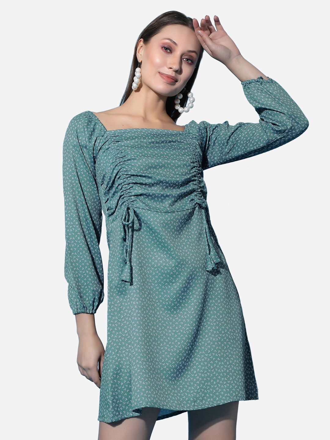 

Selvia Blue Crepe A-Line Dress