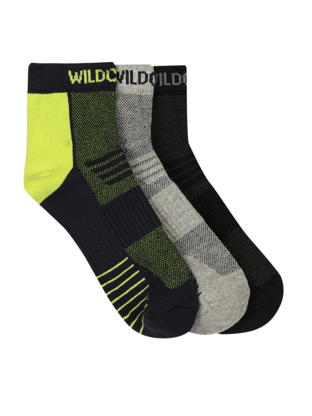 

Wildcraft Unisex Pack Of 3 Ankle-Length Socks, Black
