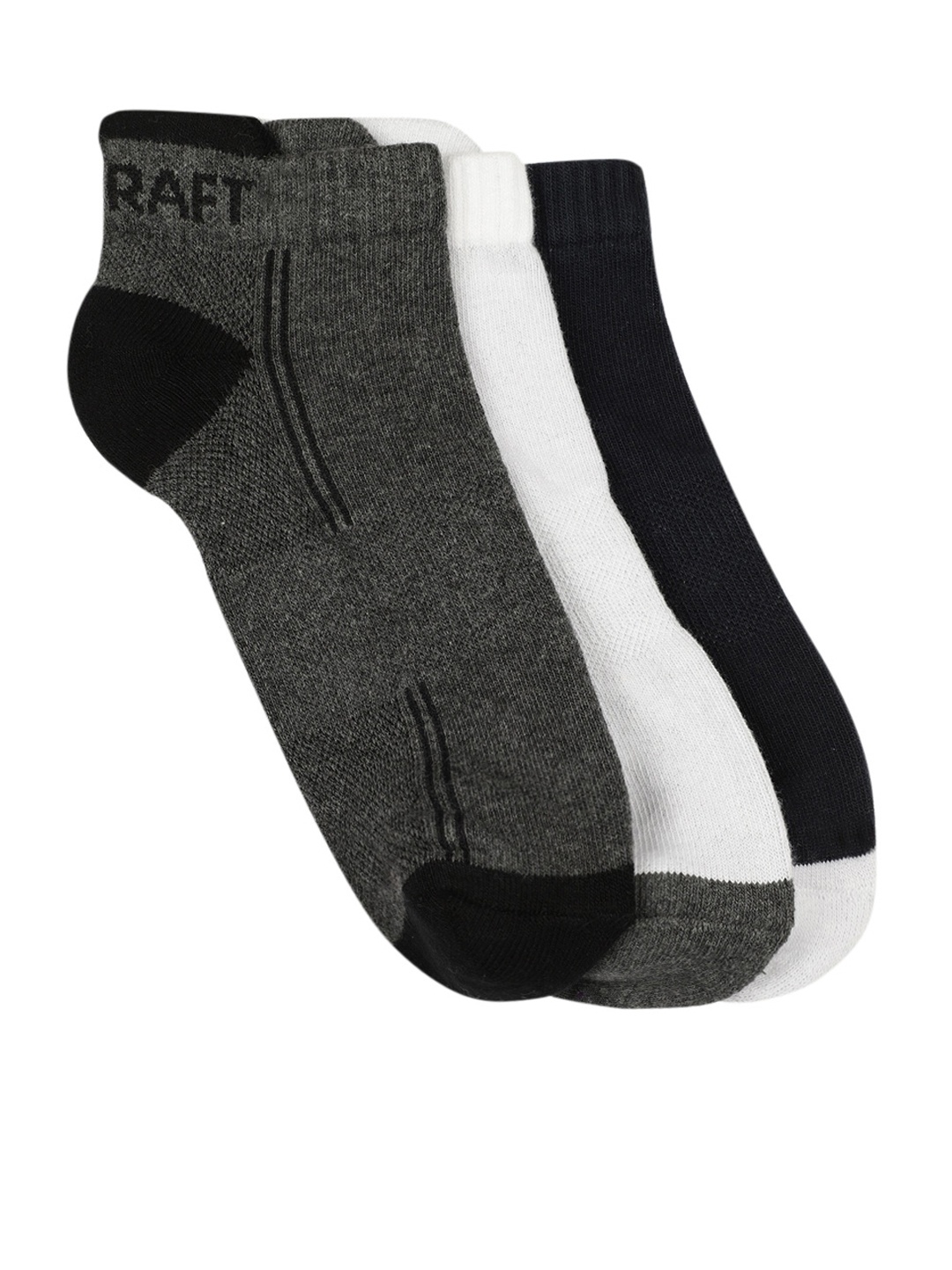 

Wildcraft Unisex Pack of 3 Antimicrobial Ankle Length Socks, Navy blue