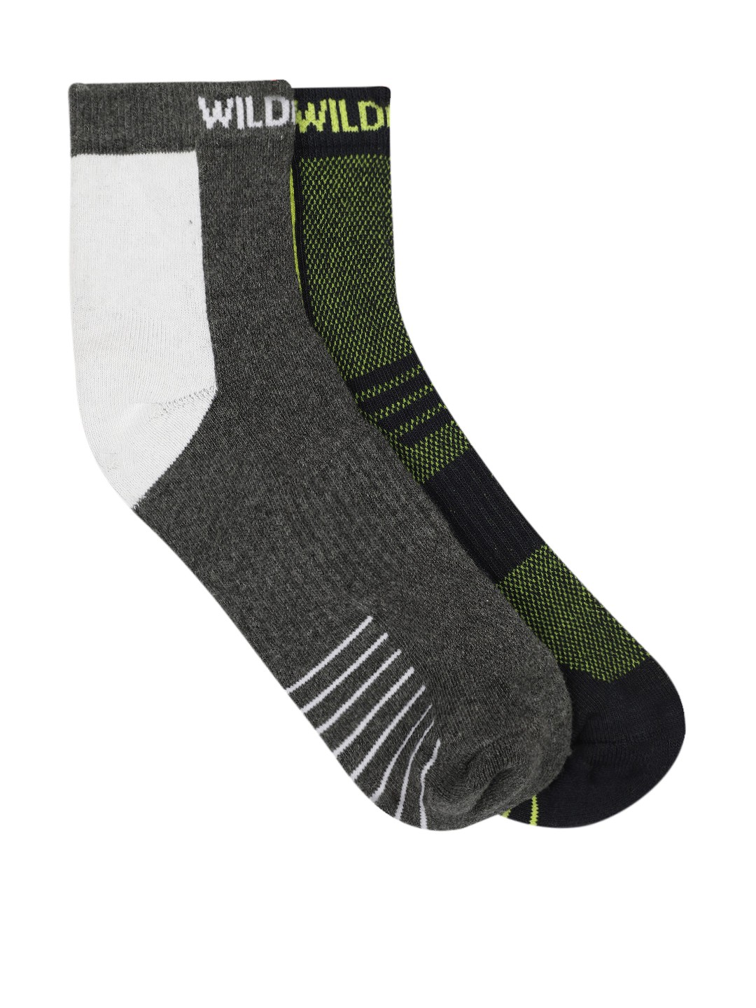 

Wildcraft Unisex Pack of 2 Antimicrobial Above Ankle Length Socks, Grey