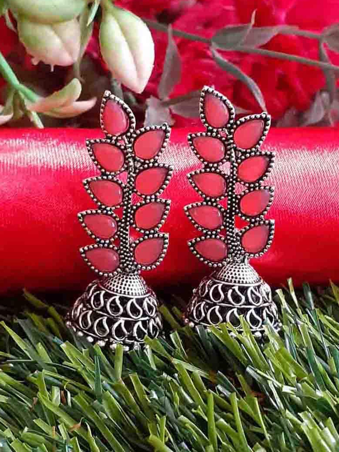 

RICH AND FAMOUS Multicoloured Contemporary Jhumkas Earrings, Multi