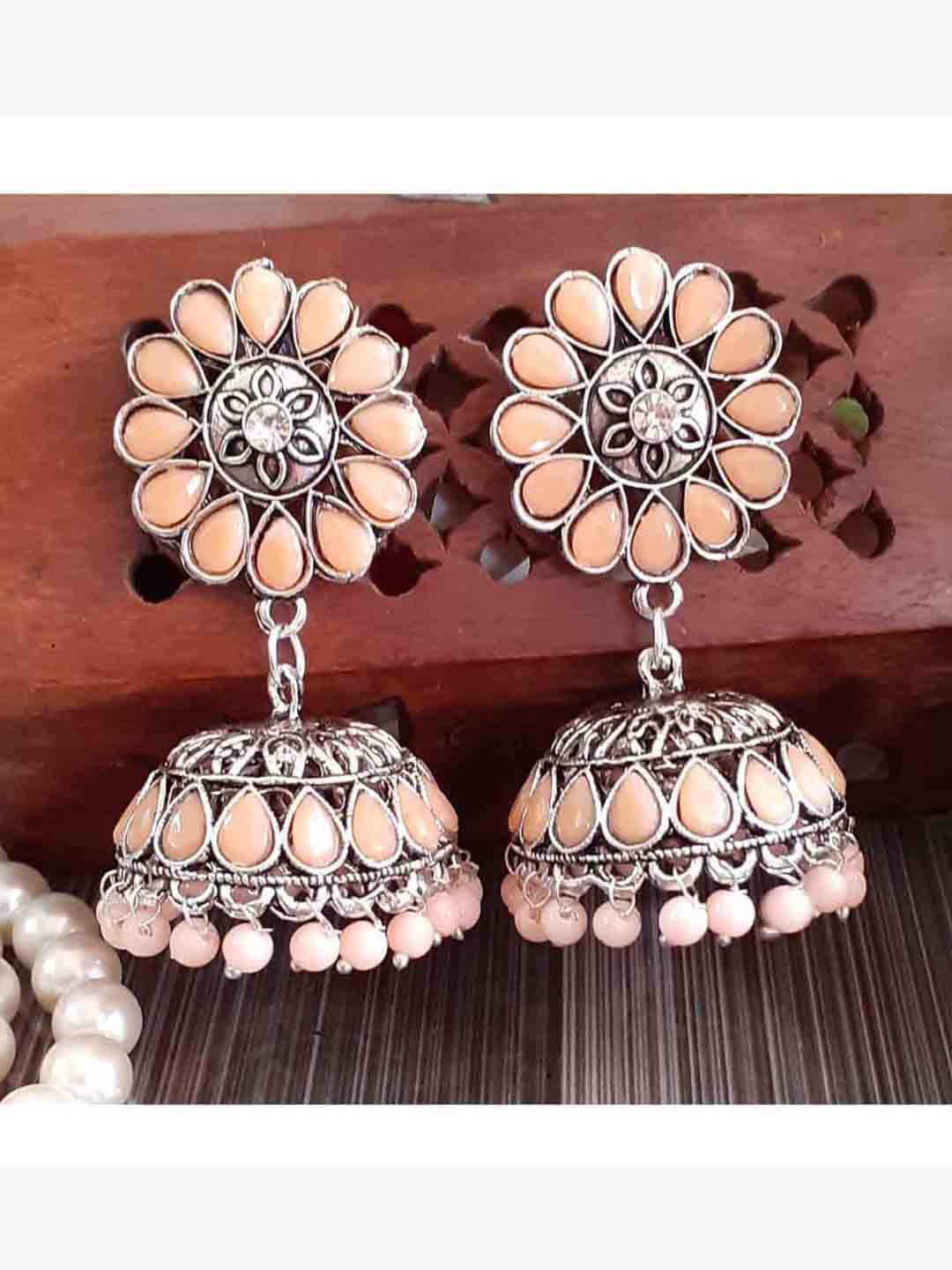 

RICH AND FAMOUS Multicoloured Contemporary Jhumkas Earrings, Multi