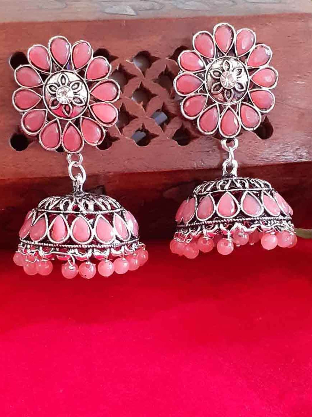 

RICH AND FAMOUS Multicoloured Contemporary Jhumkas Earrings, Multi