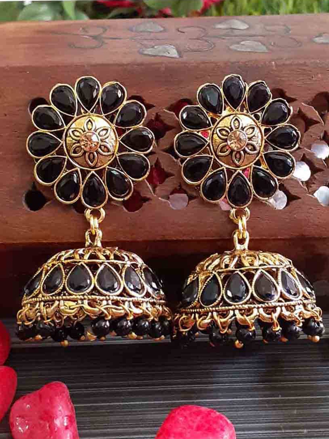 

RICH AND FAMOUS Multicoloured Contemporary Jhumkas Earrings, Multi