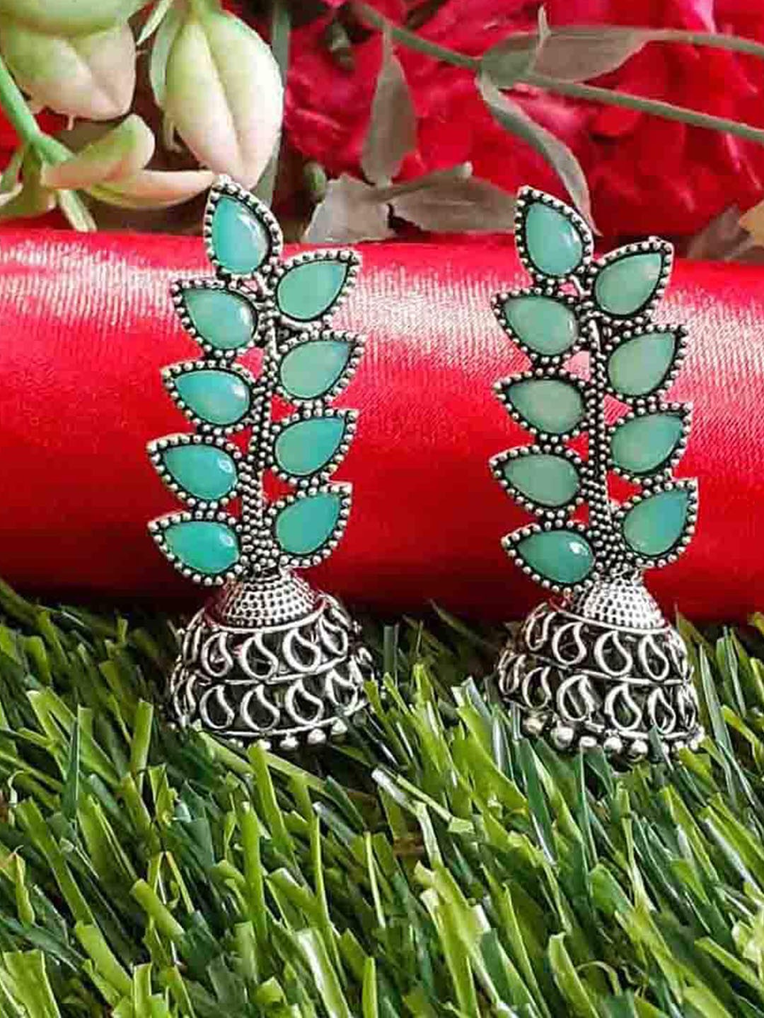 

RICH AND FAMOUS Multicoloured Contemporary Jhumkas Earrings, Multi