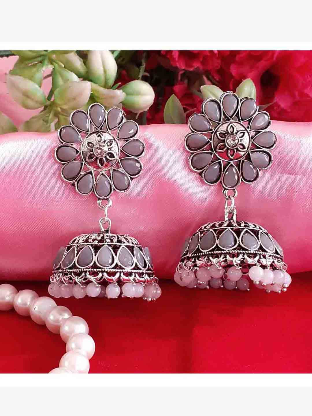 

RICH AND FAMOUS Multicoloured Contemporary Jhumkas Earrings, Multi