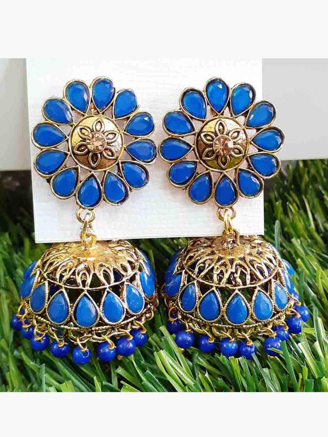 

RICH AND FAMOUS Multicoloured Contemporary Jhumkas Earrings, Multi