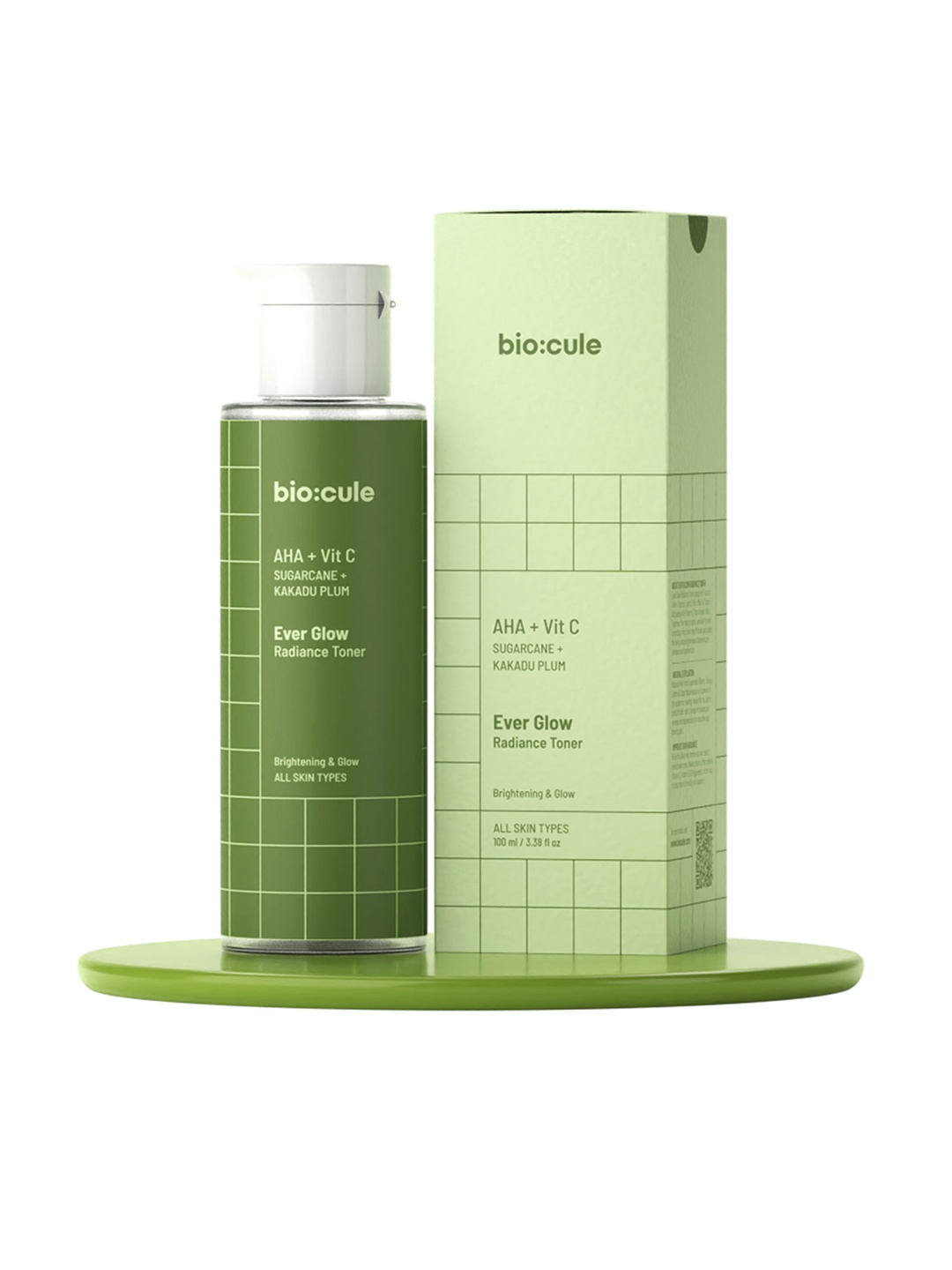 

biocule Ever Glow Radiance Face Toner with AHA + Vitamin C - 100ml, Green