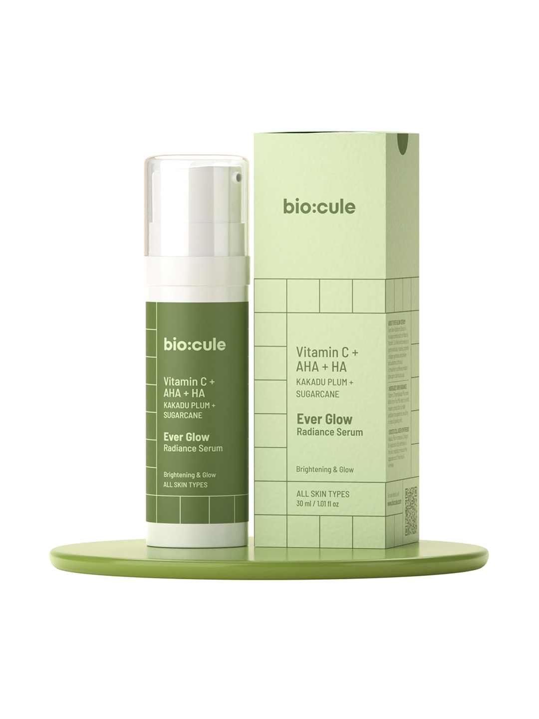 

biocule Ever Glow Radiance Face Serum with Vitamin C & AHA - 30 ml, Green