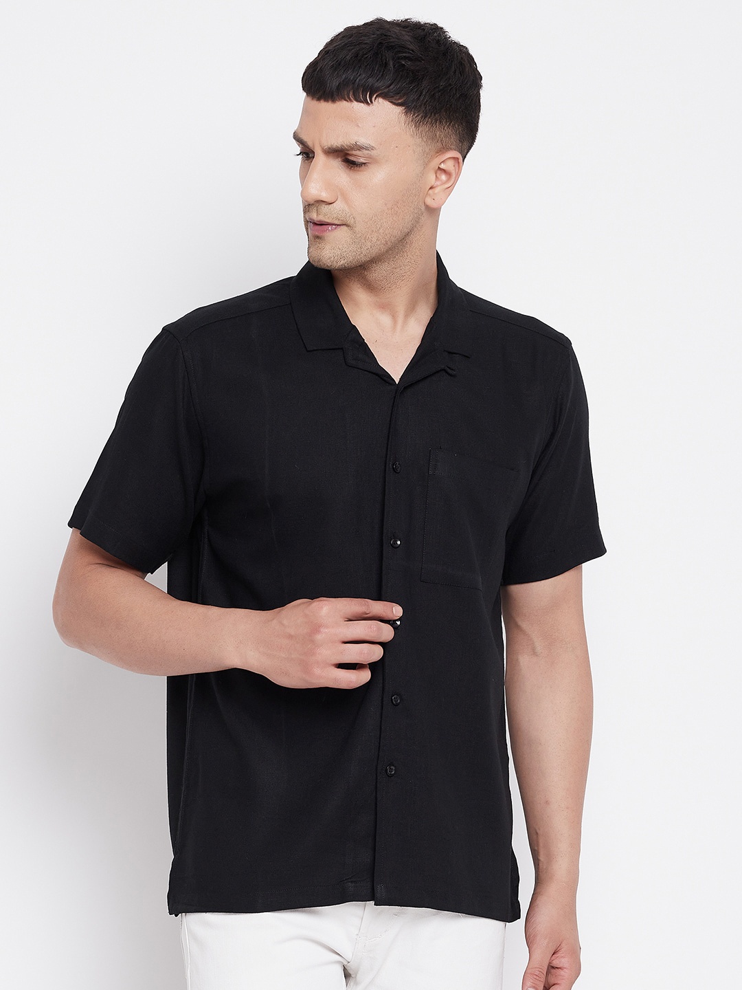 

even Men Black Slim Fit Casual Shirt
