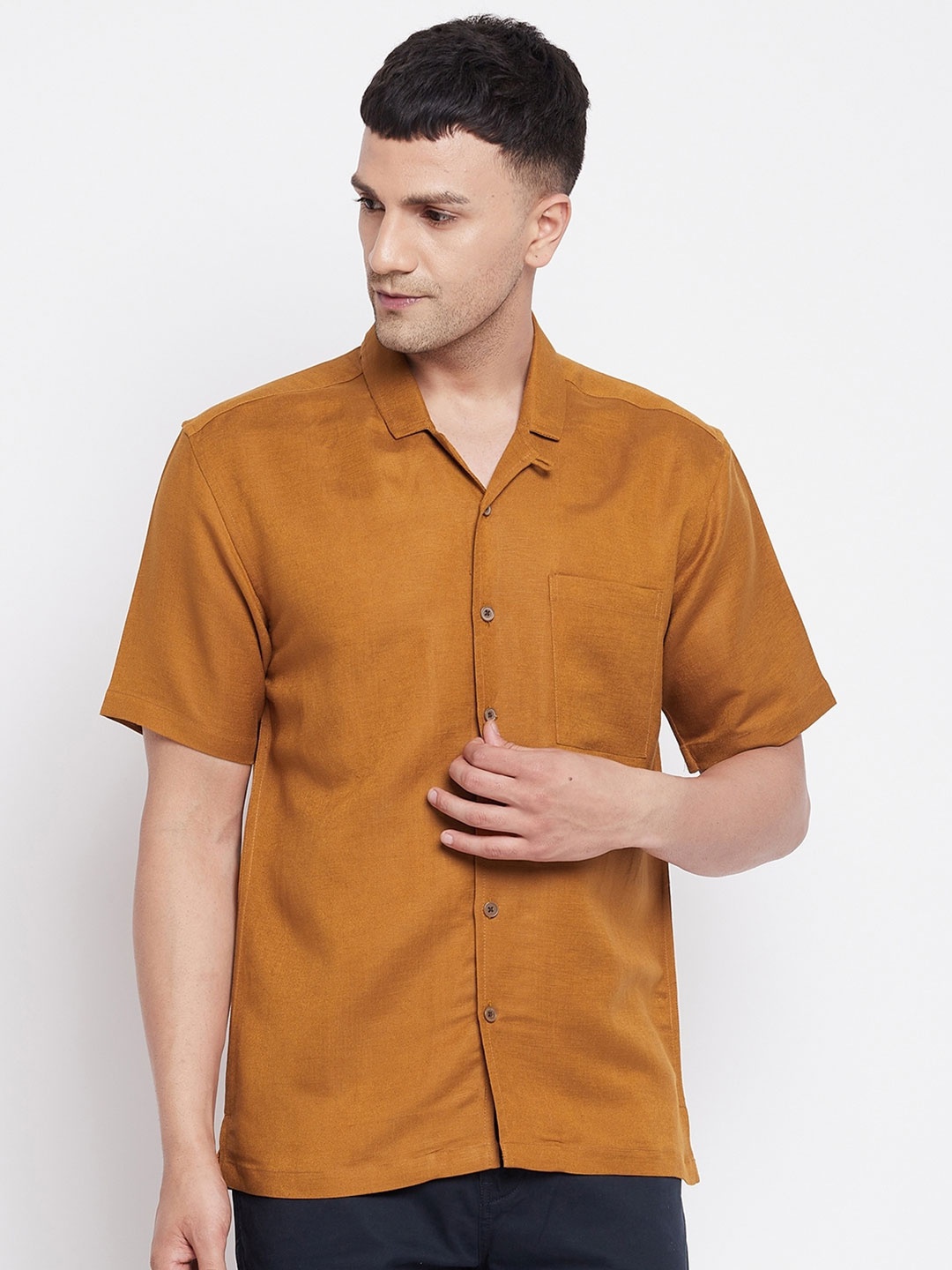 

even Men Brown Slim Fit Casual Shirt