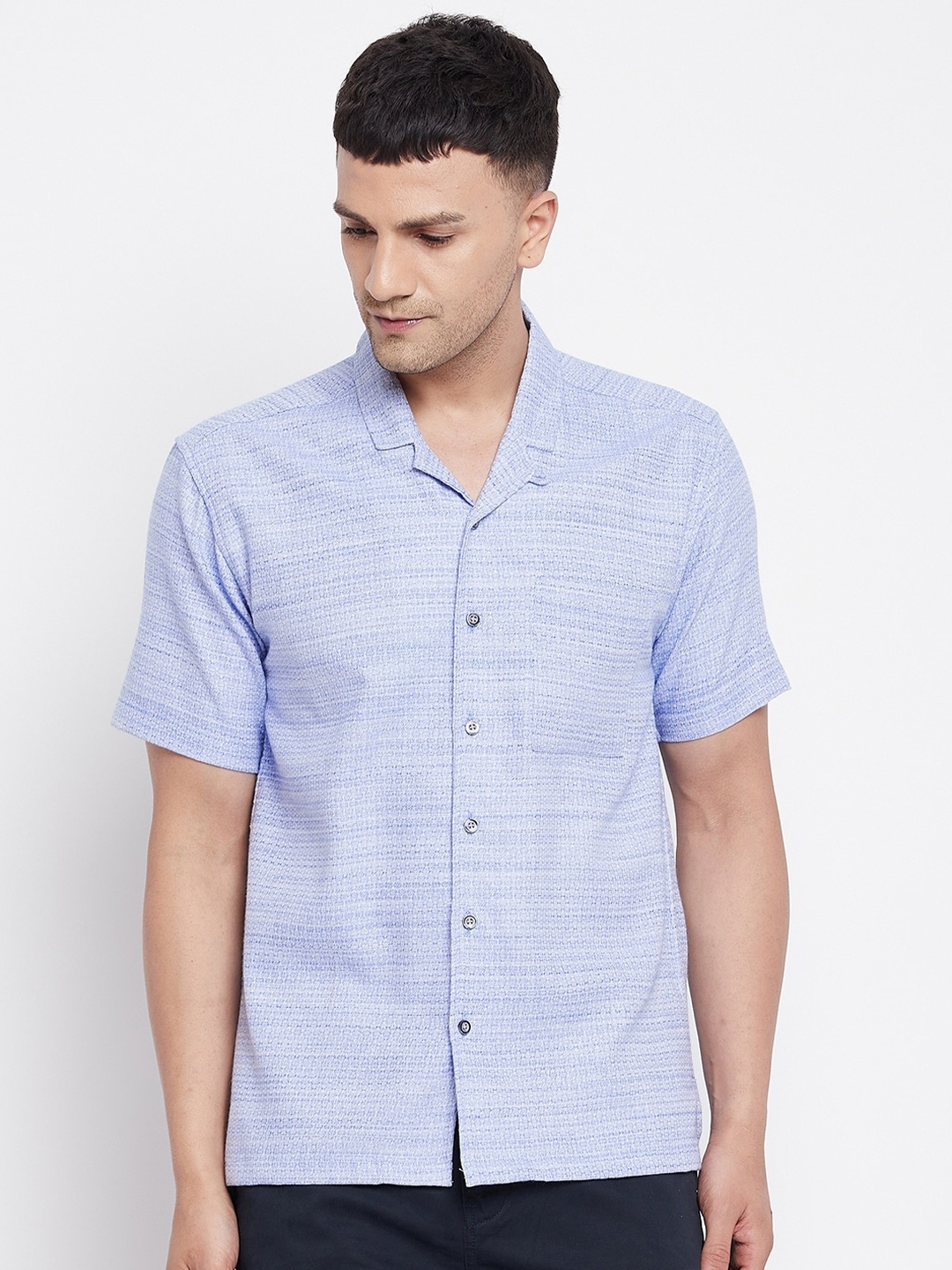 

even Men Blue Slim Fit Casual Shirt
