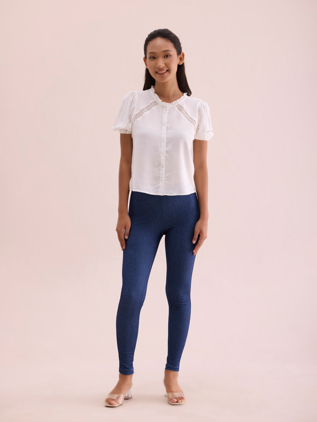 

Go Colors Women Blue Solid Slim-Fit Ankle-Length Leggings