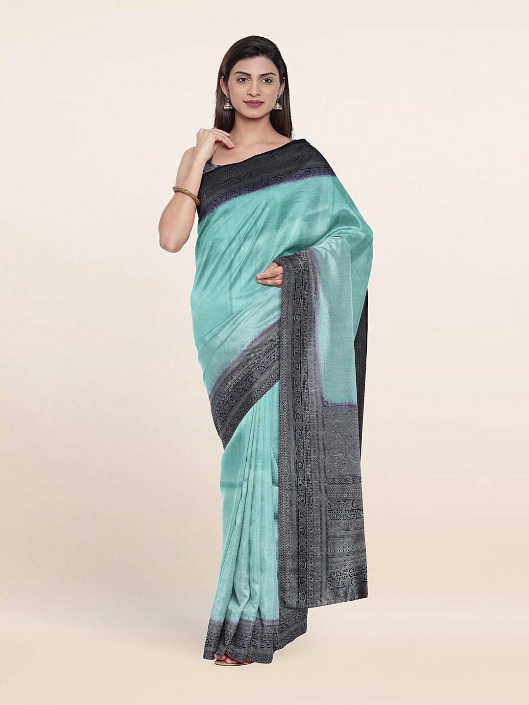 

Pothys Blue & Black Woven Design Art Silk Saree