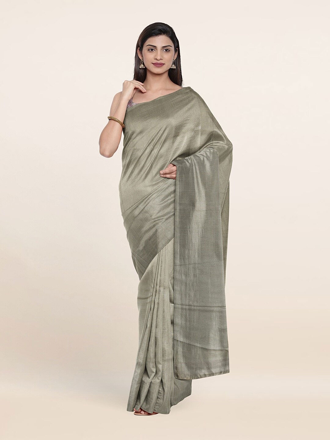 

Pothys Cream-Coloured Art Silk Banarasi Saree