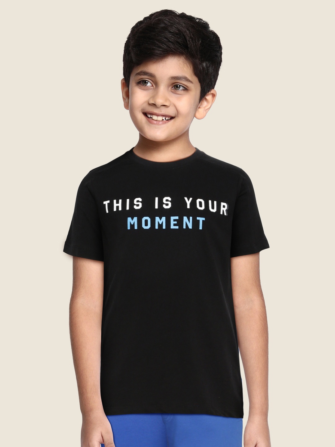 HRX by Hrithik Roshan Boys Black Typography Printed Lifestyle T-shirt