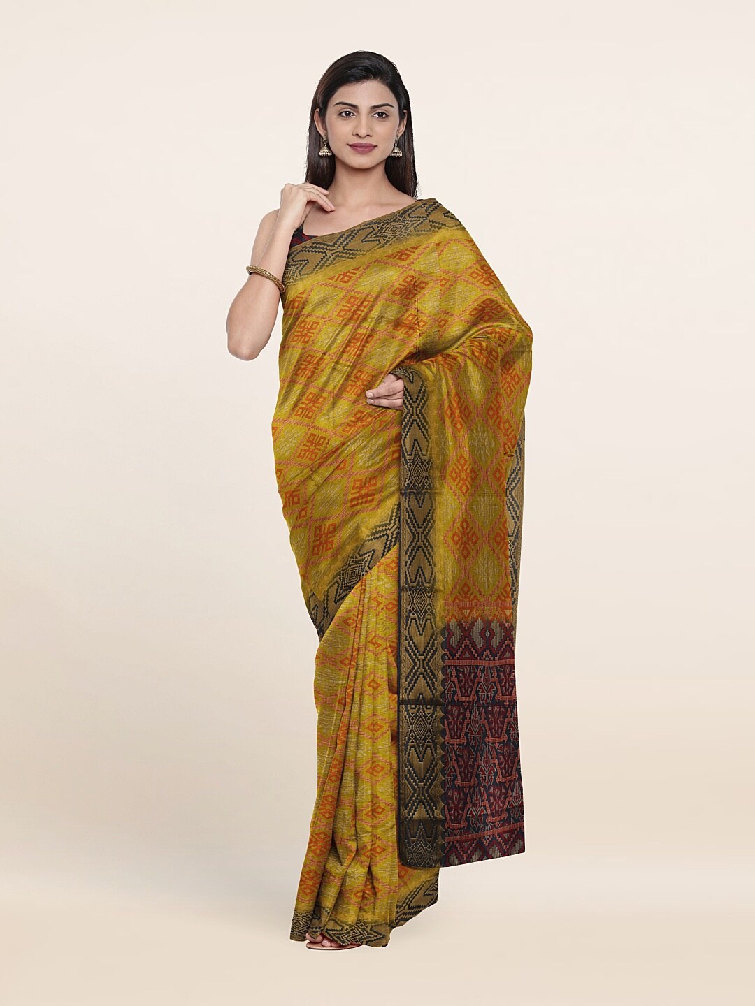 

Pothys Green & Purple Woven Design Art Silk Saree