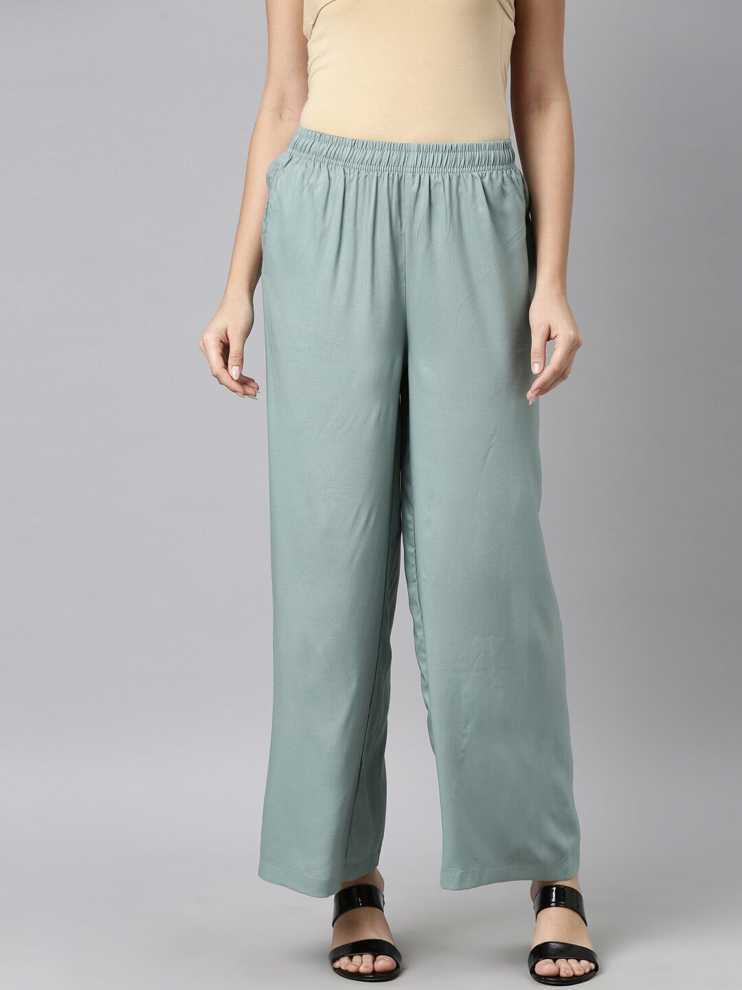 

Go Colors Women Green Solid Palazzos