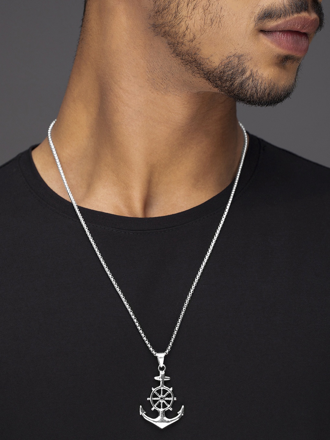 

Roadster Men Silver-Toned Silver-Plated Bohemian Chain