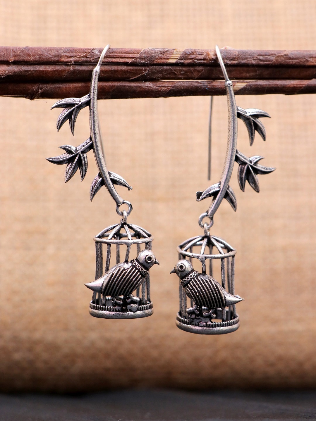 

Crunchy Fashion Silver-Toned Contemporary Drop Earrings