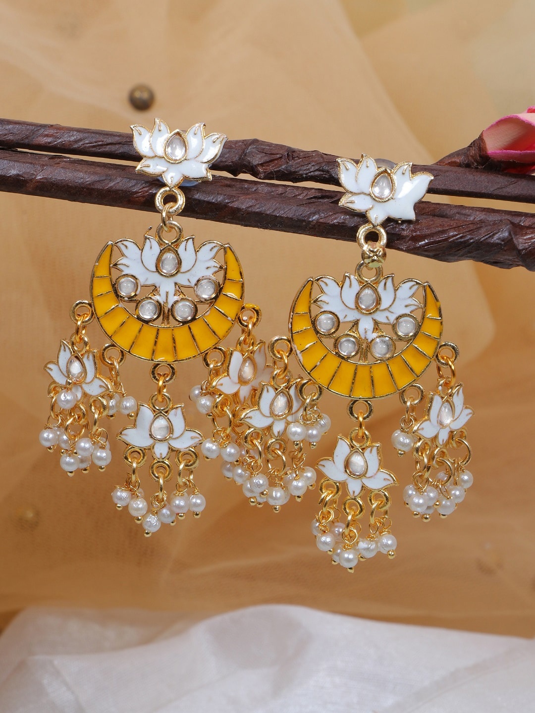 

Crunchy Fashion Yellow Contemporary Drop Earrings