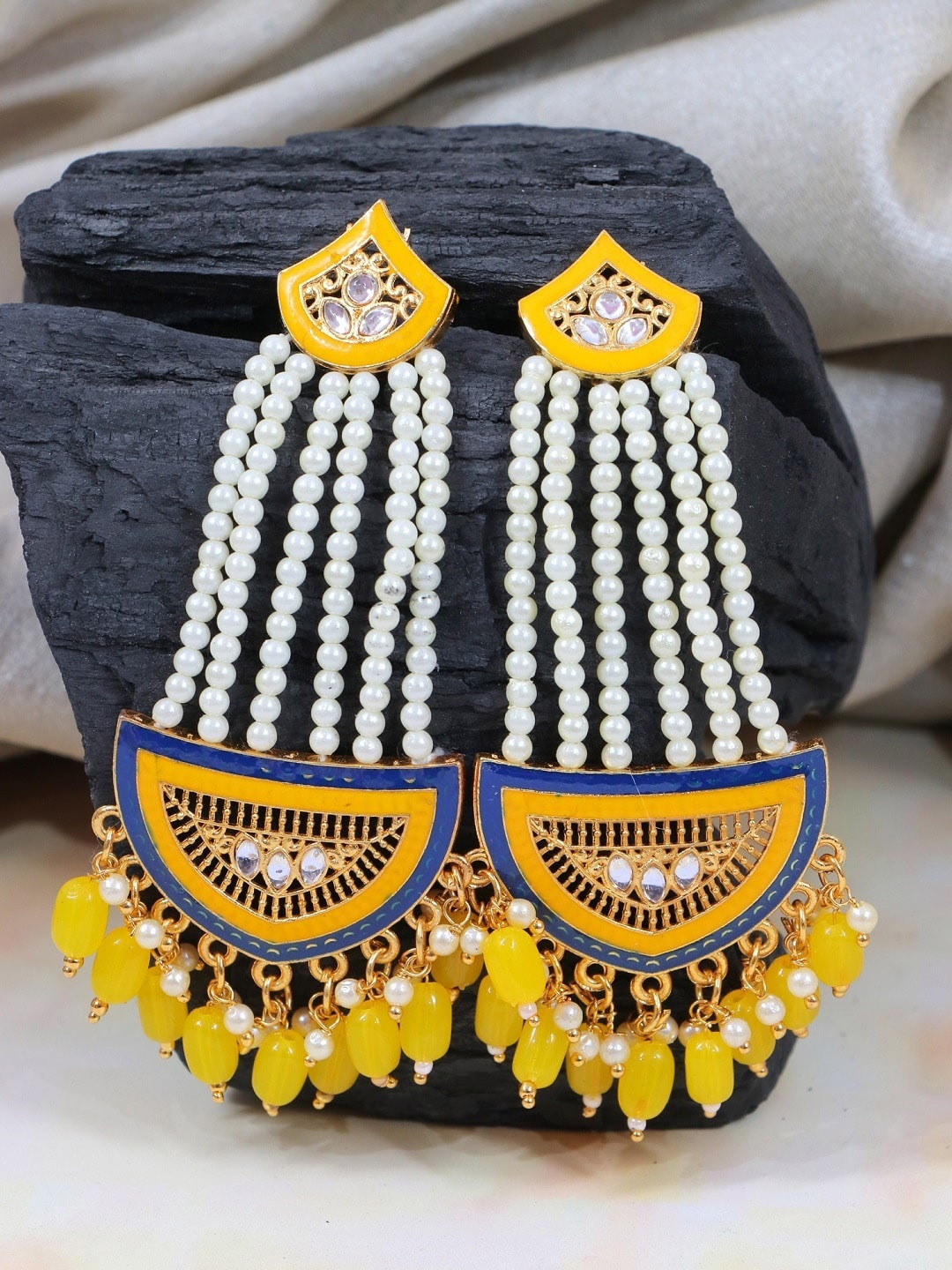 

Crunchy Fashion Yellow Contemporary Drop Earrings