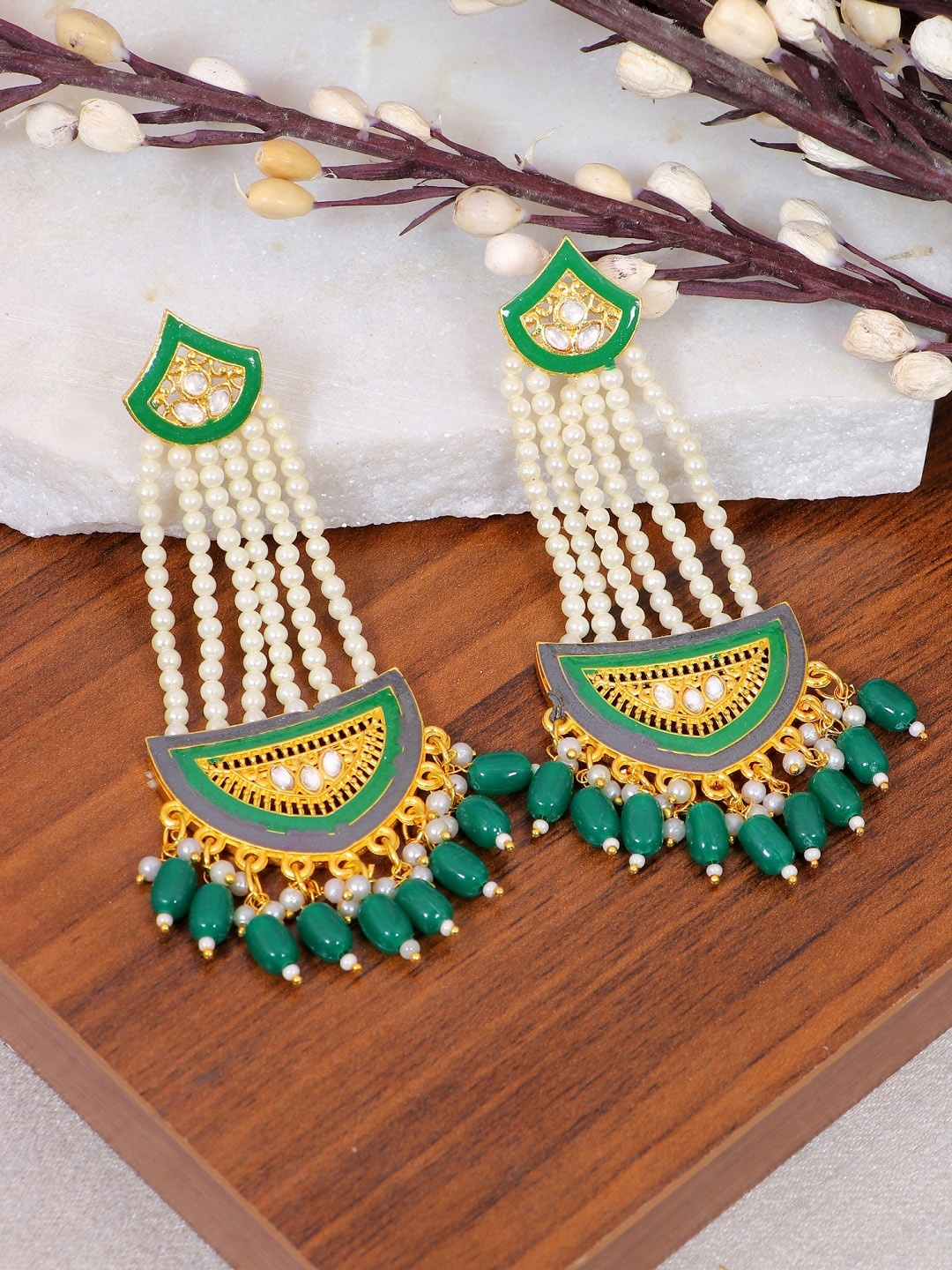 

Crunchy Fashion Green Contemporary Drop Earrings