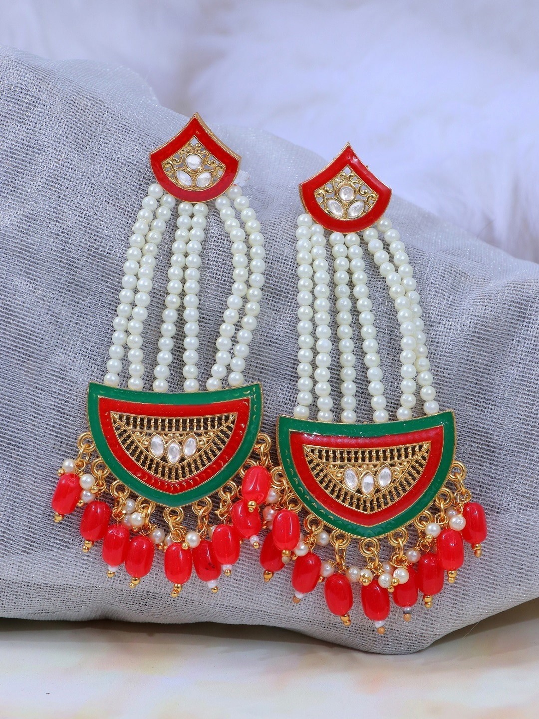 

Crunchy Fashion Red Contemporary Drop Earrings