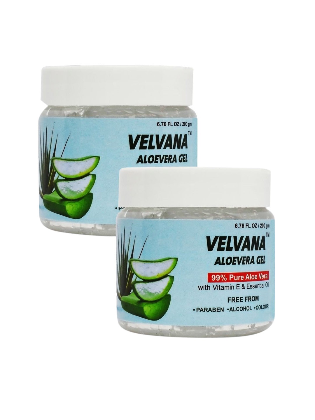 

VELVANA Set of 2 Aloe Vera Gel with Vitamin E 200 g each, Blue