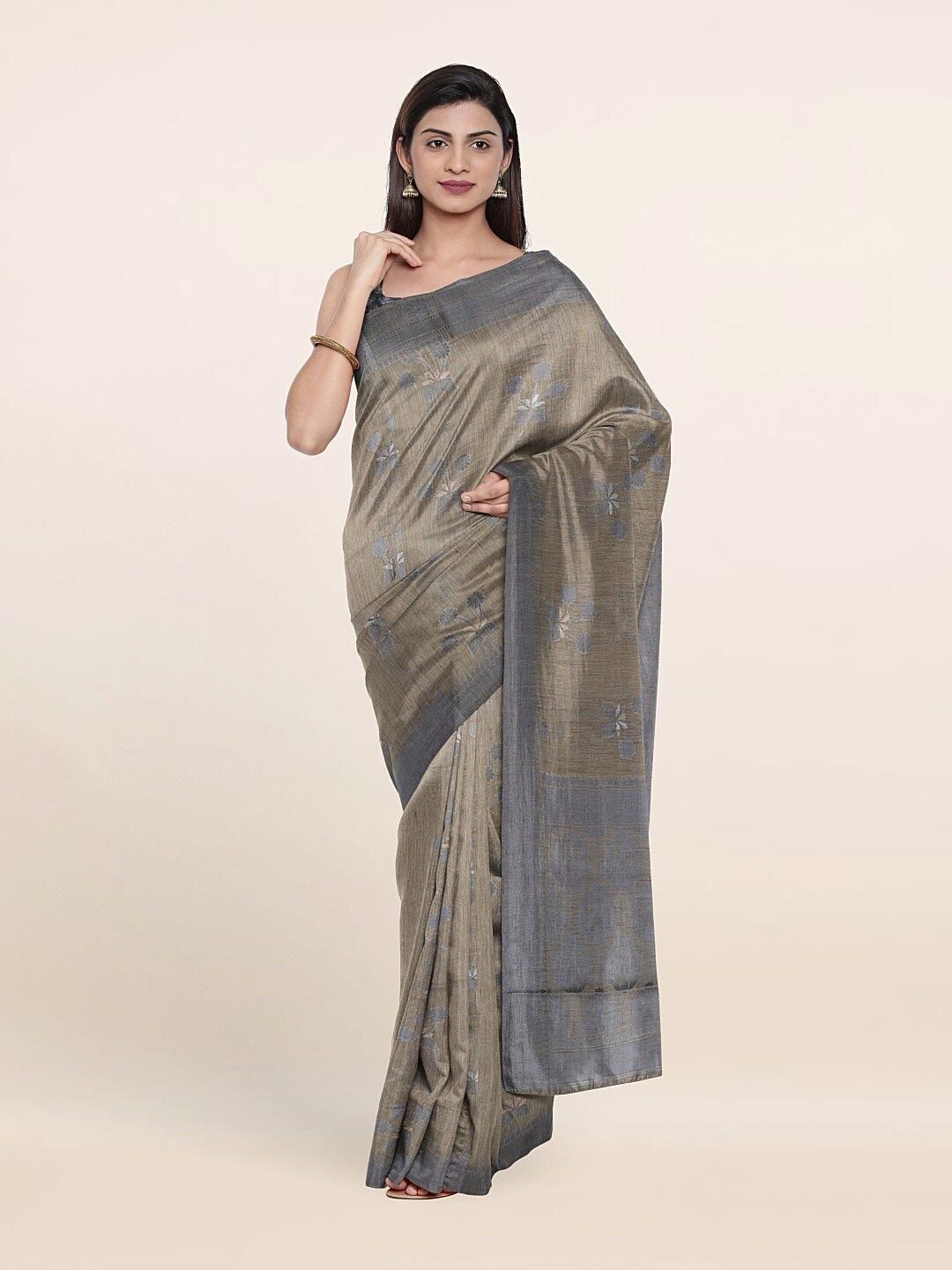 

Pothys Grey Woven Design Cotton Saree
