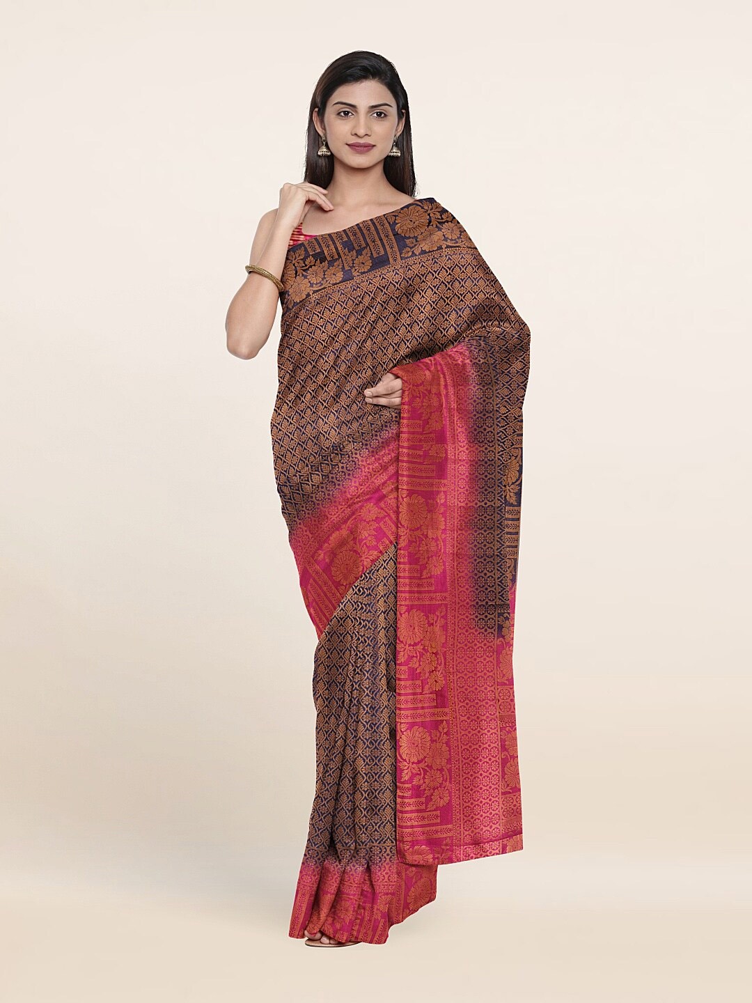 

Pothys Blue & Pink Woven Design Art Silk Saree