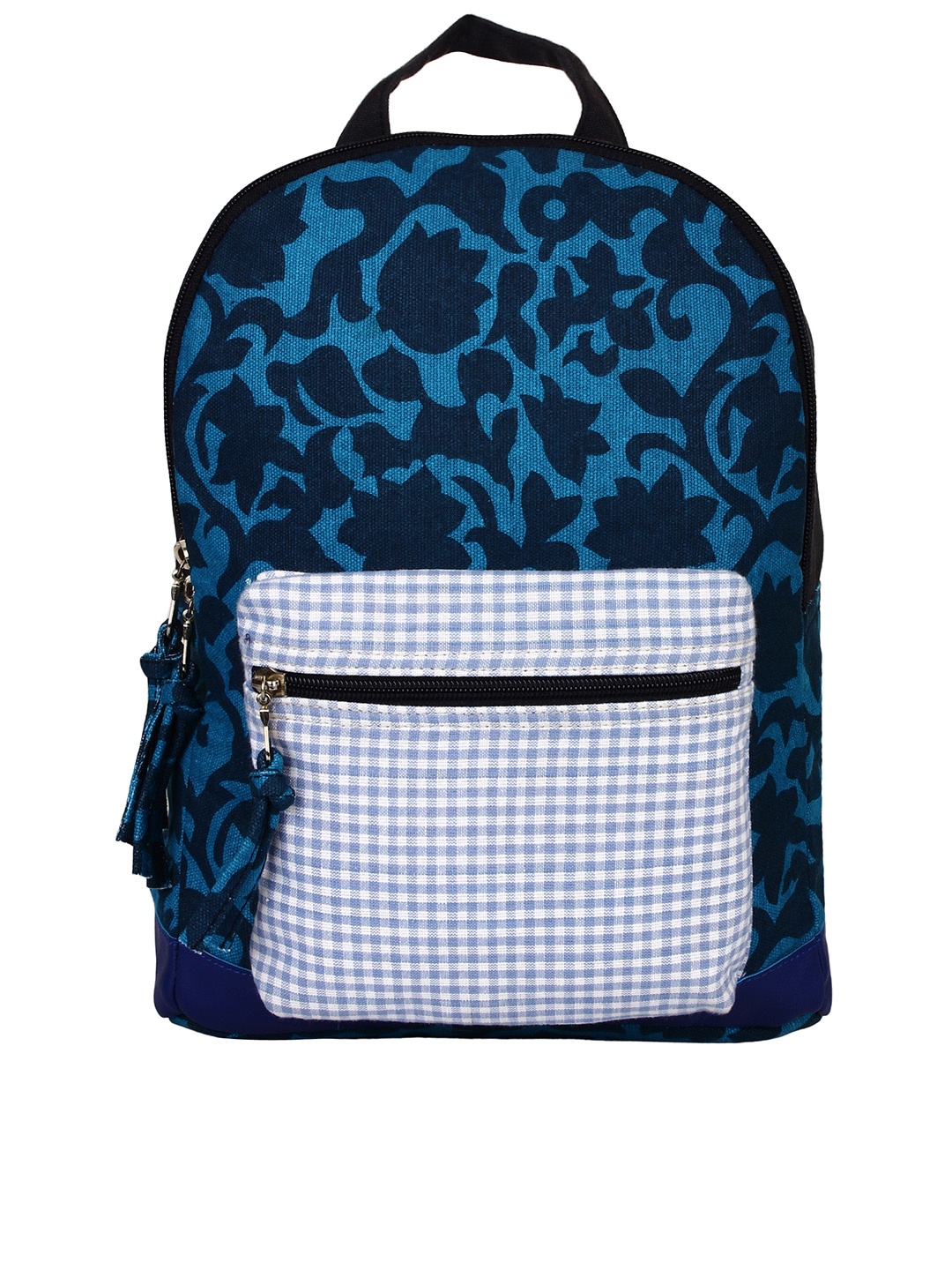 

Anekaant Women Blue Floral Print Backpack