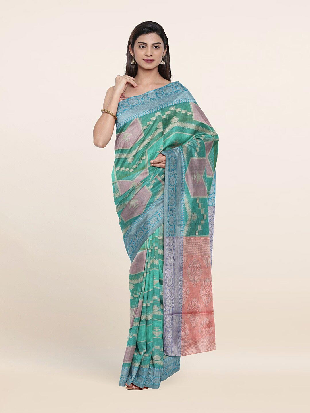 

Pothys Green & Pink Saree